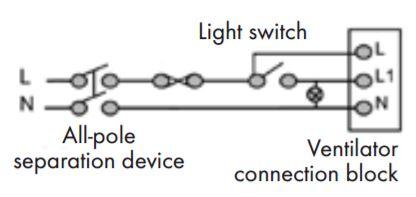 Marley bathroom fan P11 MP 100 S connection diagram